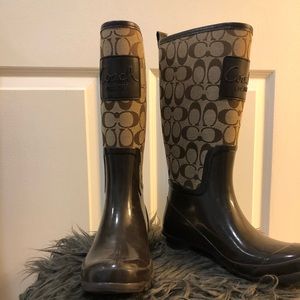 Coach rain boots lightly worn